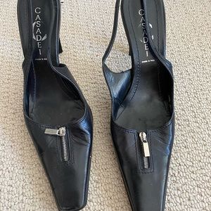 Block Italian leather heels